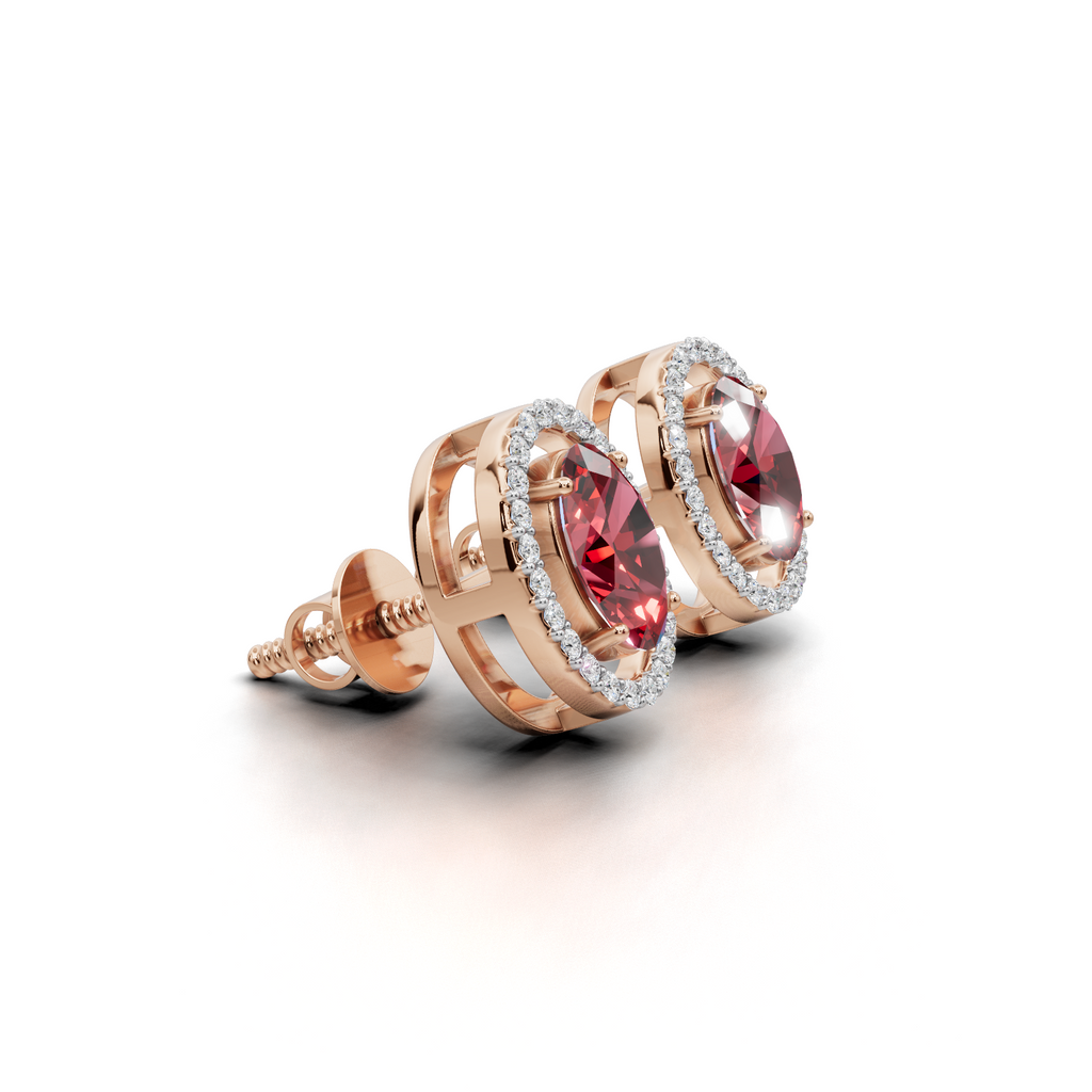 Garnet Bloom Studs