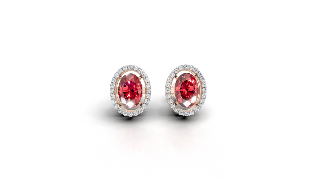Garnet Bloom Studs