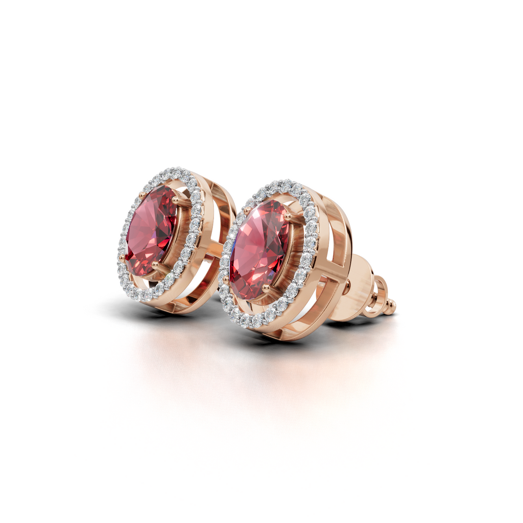 Garnet Bloom Studs
