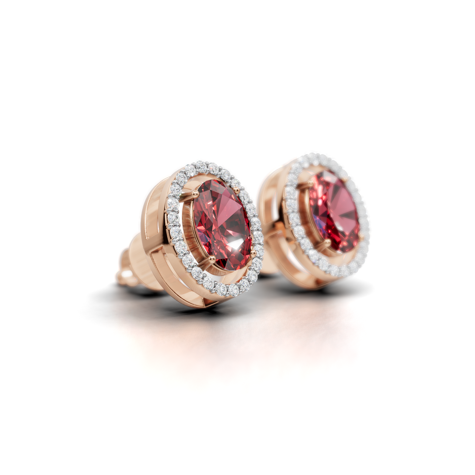 Garnet Bloom Studs
