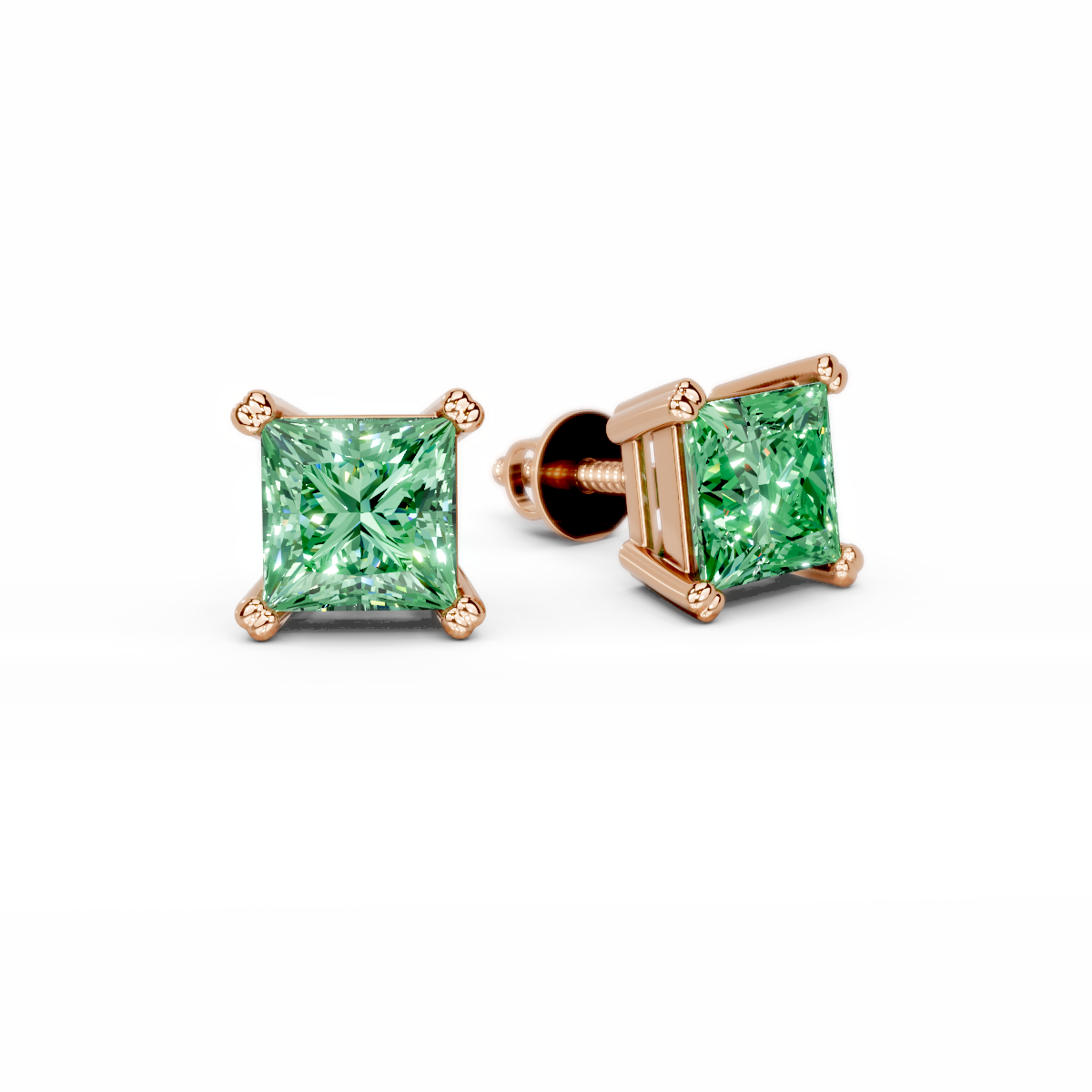 Emerald Cut Stud