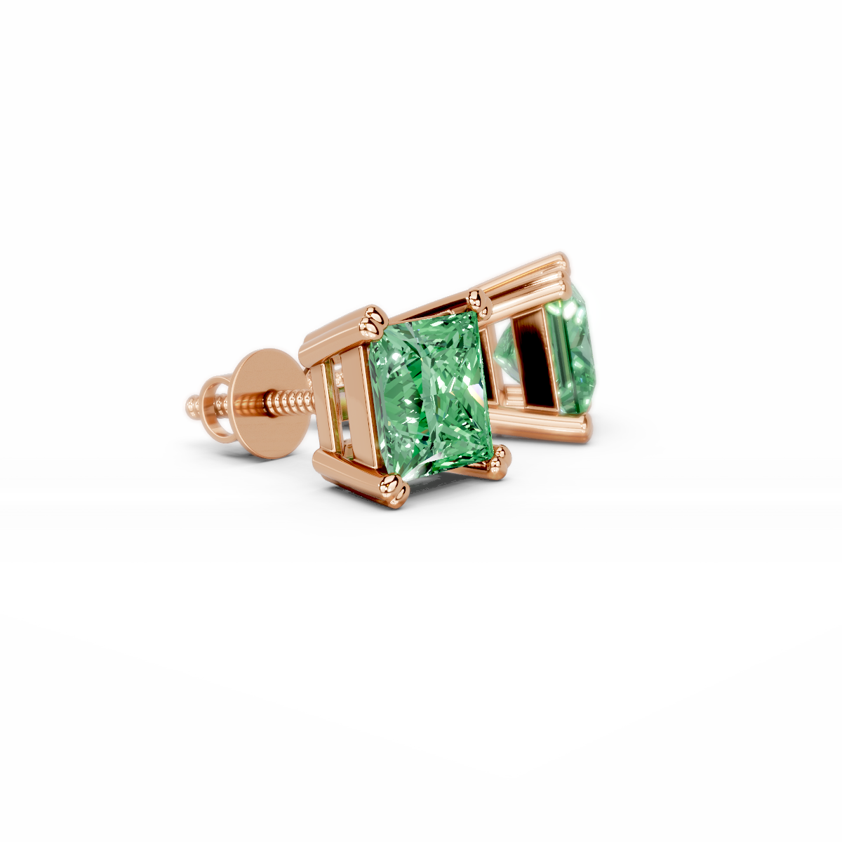Emerald Cut Stud