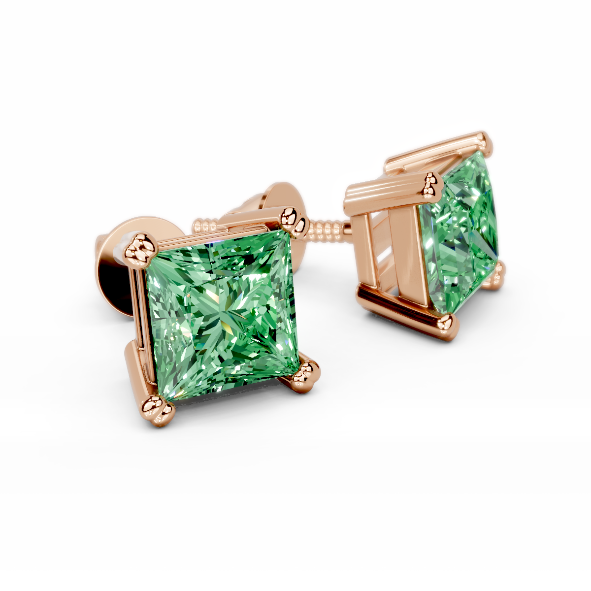 Emerald Cut Stud