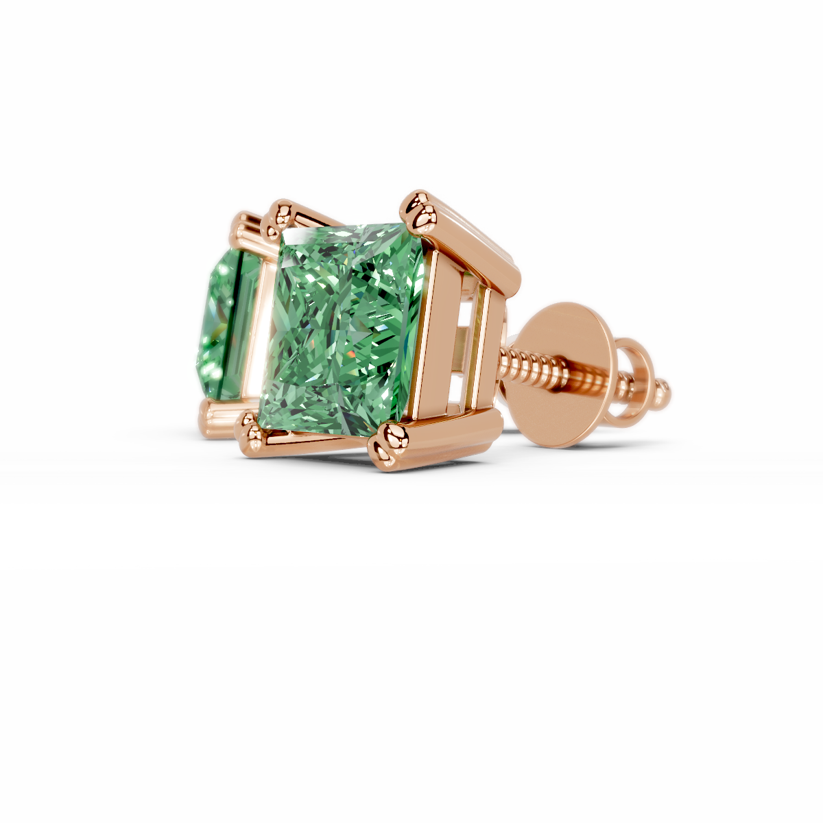 Emerald Cut Stud