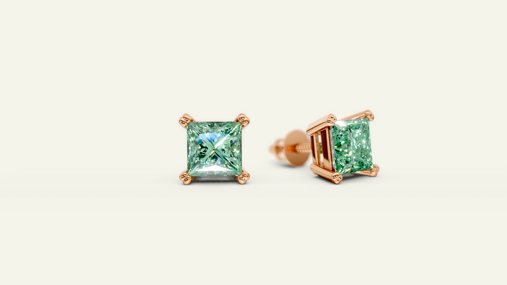 Emerald Cut Stud