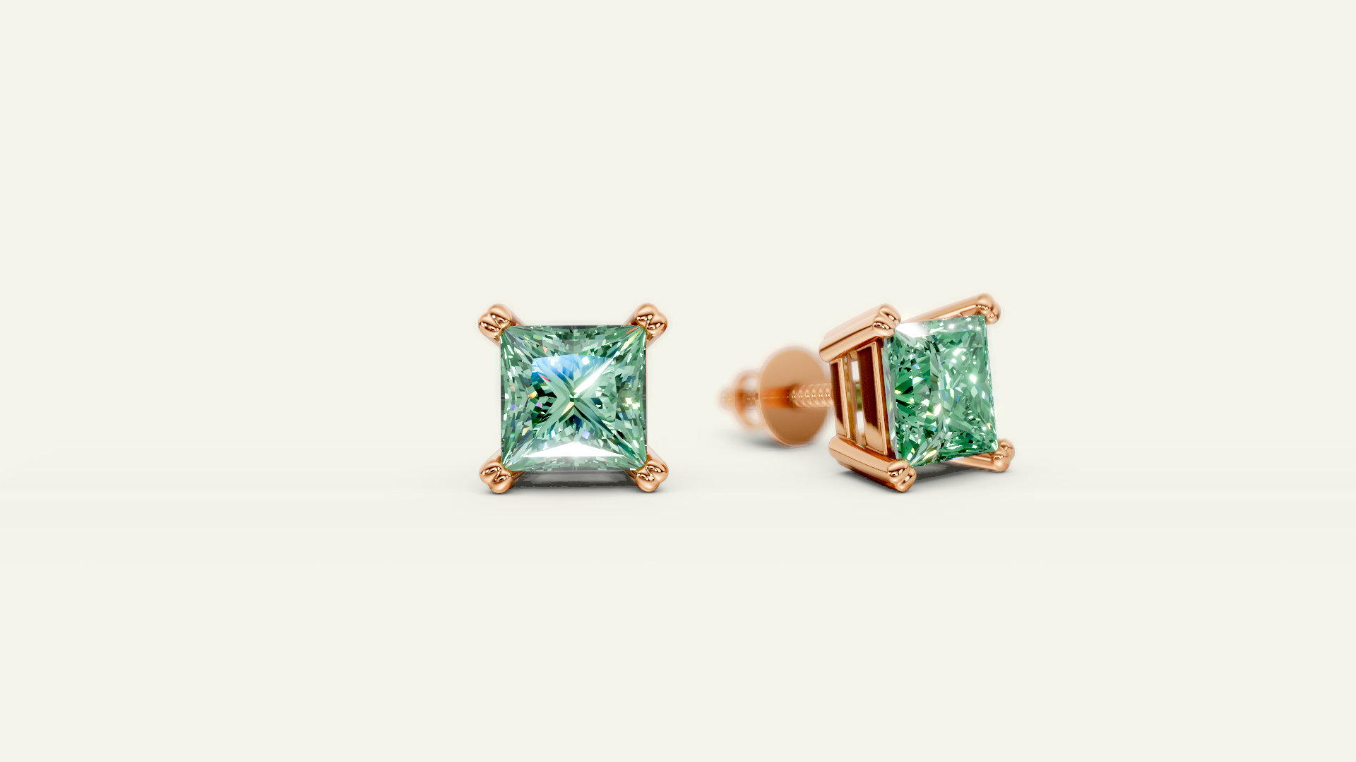 Emerald Cut Stud