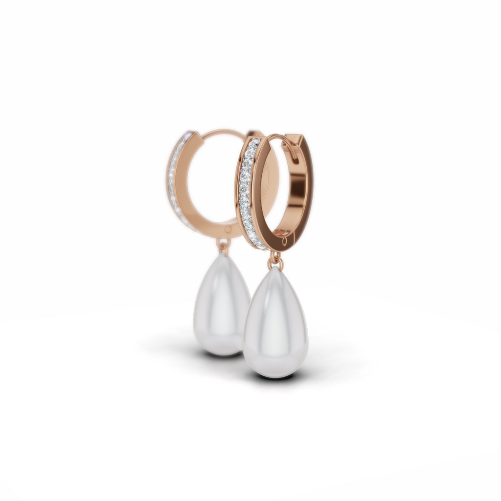 Pearl Droplet Hoops