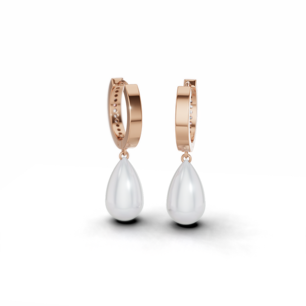 Pearl Droplet Hoops