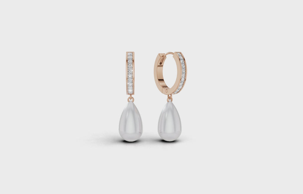 Pearl Droplet Hoops