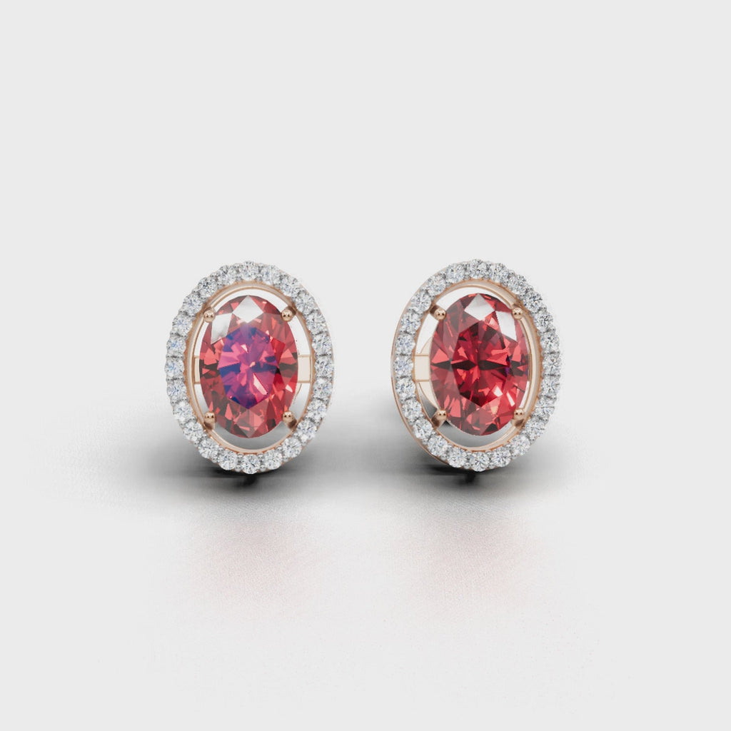 Garnet Bloom Studs