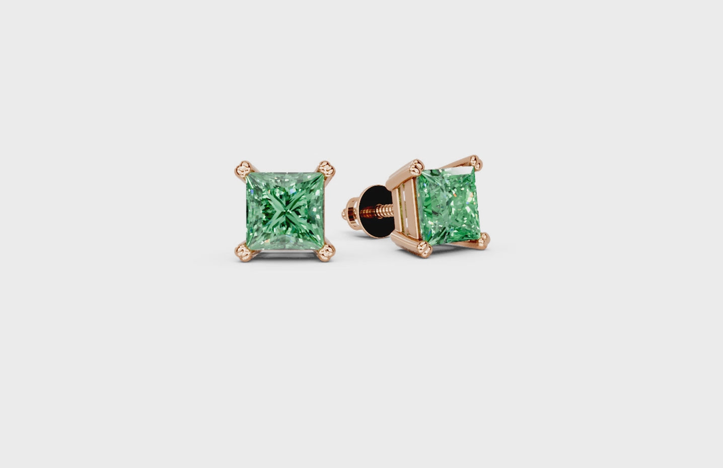 Emerald Cut Stud