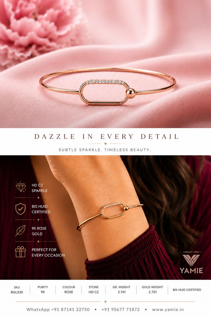 Pave Oval Ball Bangle