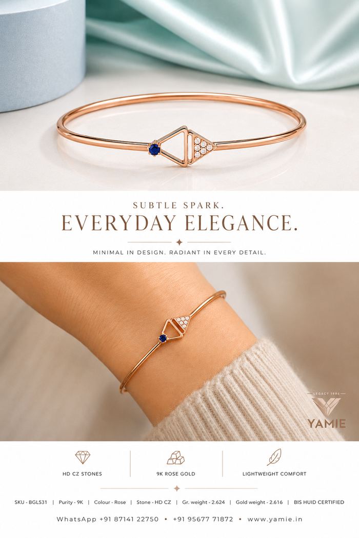 Twin Triangle Sapphire Bangle