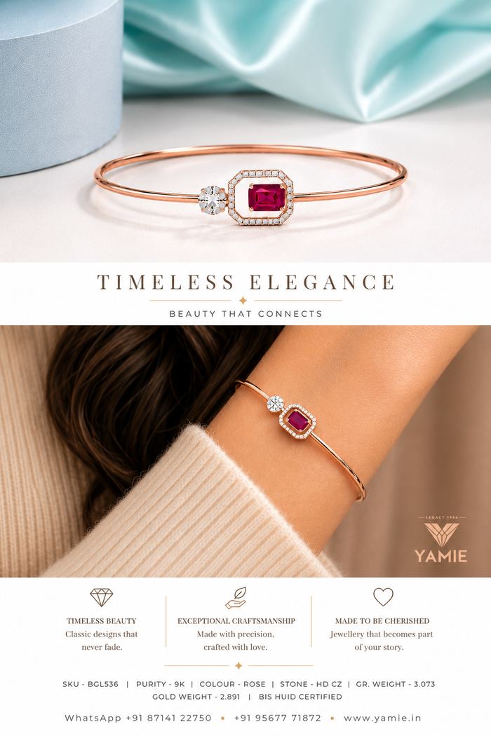 Ruby Halo Octagon Bangle