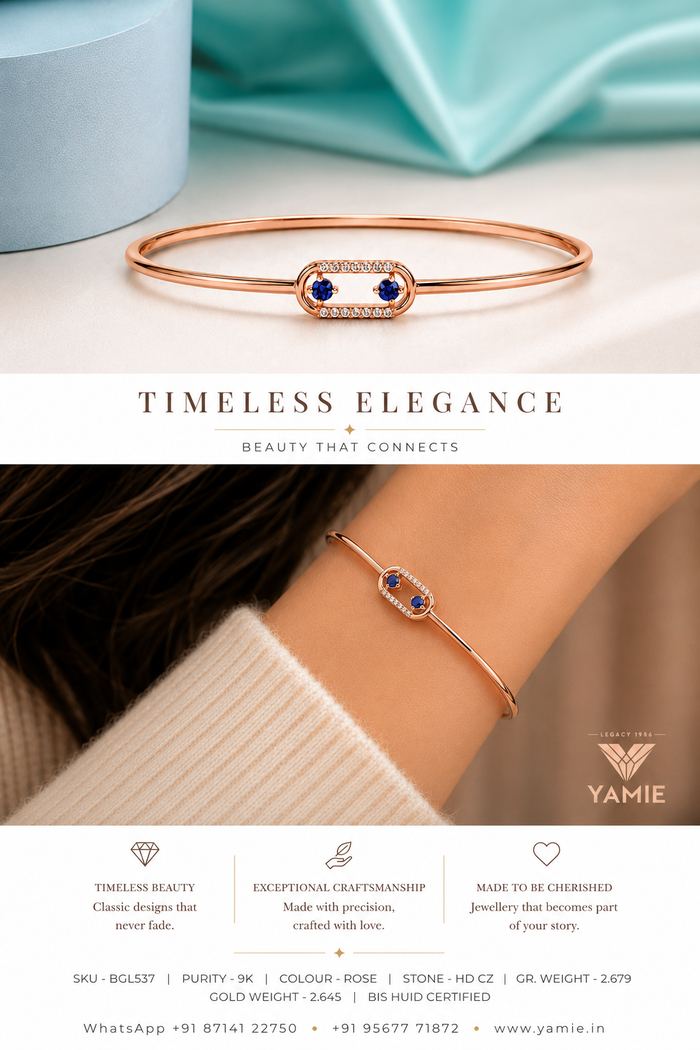 Twin Sapphire Oval Bangle