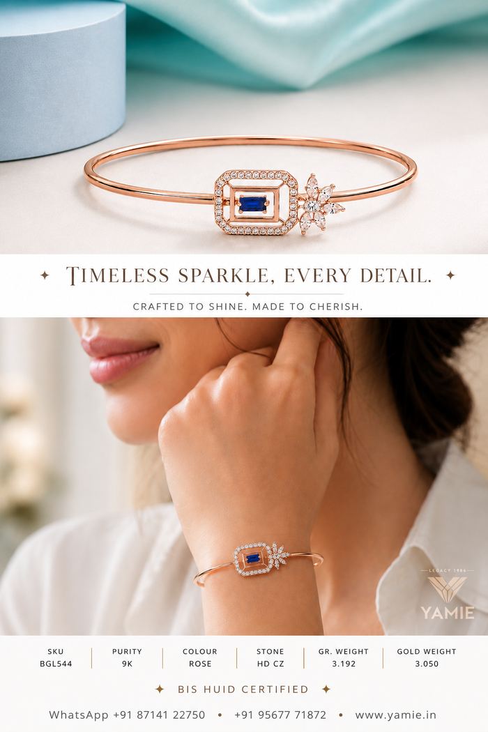 Sapphire & Floral Bangle