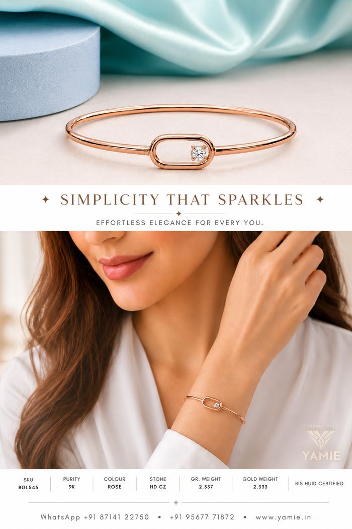 Oval Solitaire Bangle