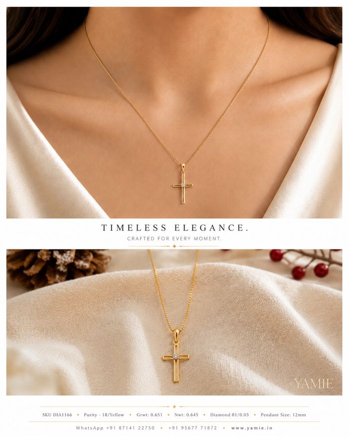 Linea Slim Cross Pendant